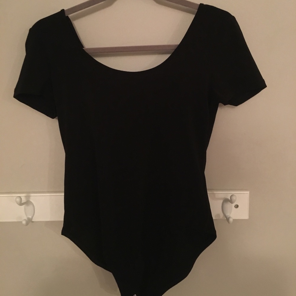 Black Scoop-neck bodysuit